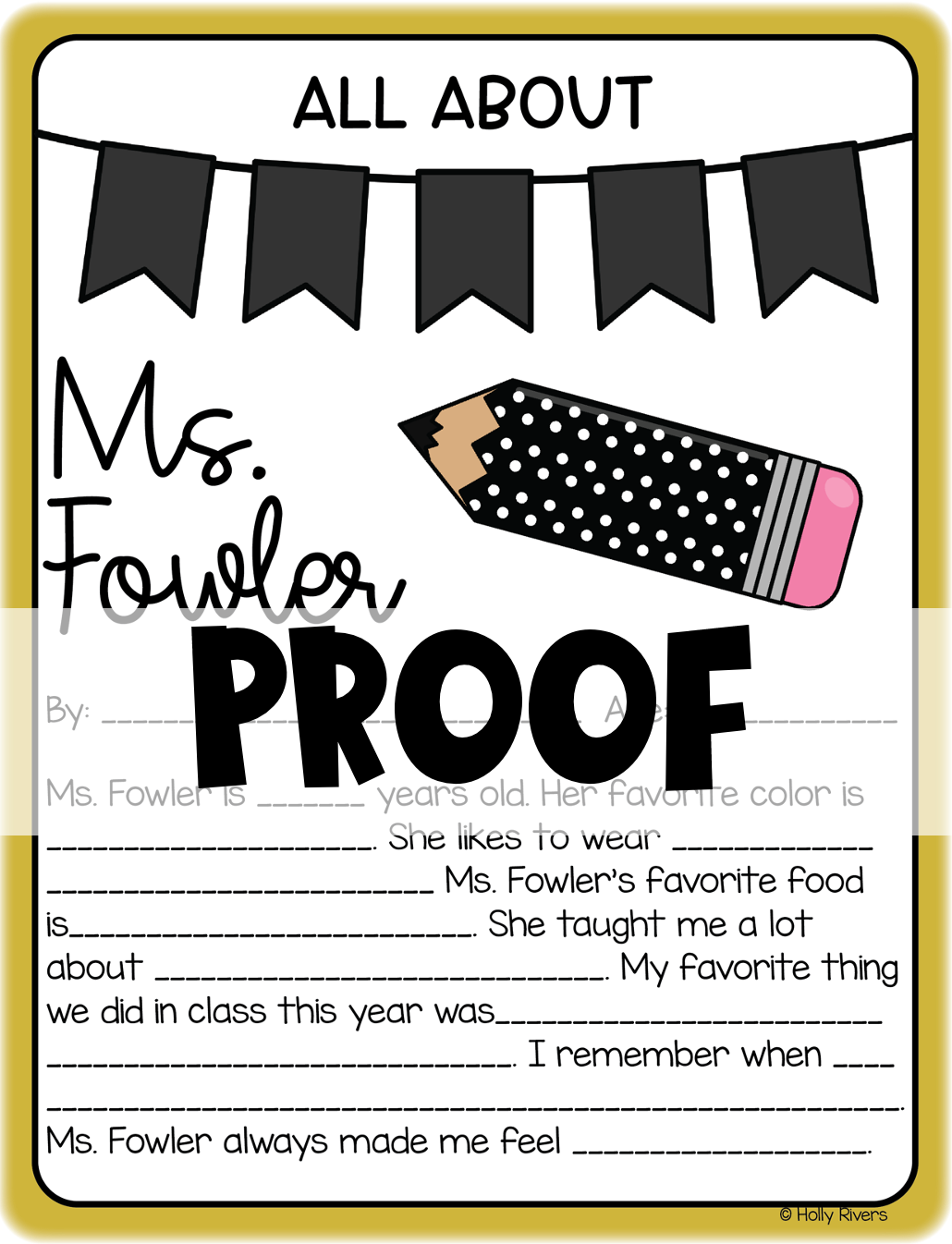 All About Ms. Fowler (Black and Gold)
