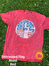Load image into Gallery viewer, American Flag Bleached Monogram Tees
