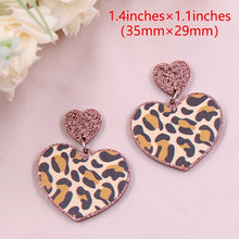 Load image into Gallery viewer, Leopard Heart Earrings

